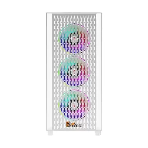  PC Power Flow White Mesh Mid Tower ATX Gaming Casing w...