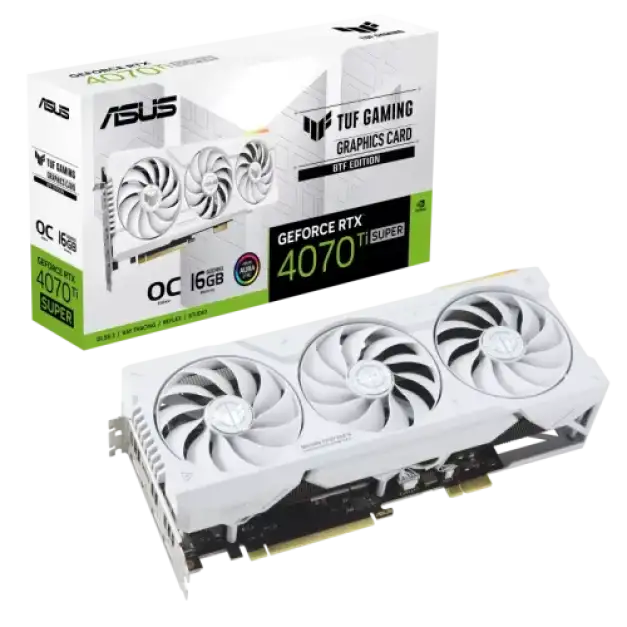 ASUS TUF Gaming GeForce RTX 4070 Ti SUPER BTF White OC Edition 16GB GDDR6X Graphics Card